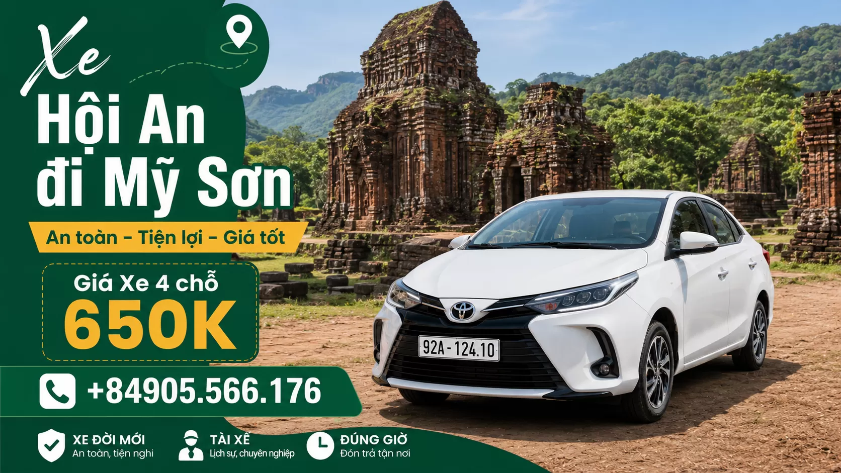 Xe riêng từ Hội An đi Thánh địa Mỹ Sơn