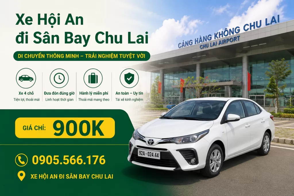 xe hoi an di san bay chu lai